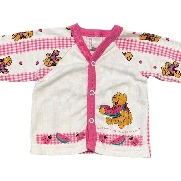 Winnie the Pooh 90’s Watermelon Smile Cardigan Sweater - Picture 3 of 7